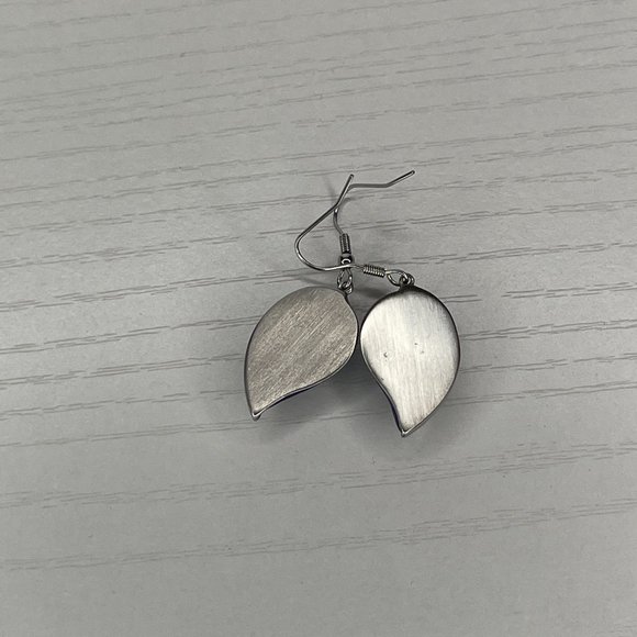 Genuine Lapis 925 Sterling Silver Over SS Leaf Necklace & Earrings Set - Picture 8 of 8